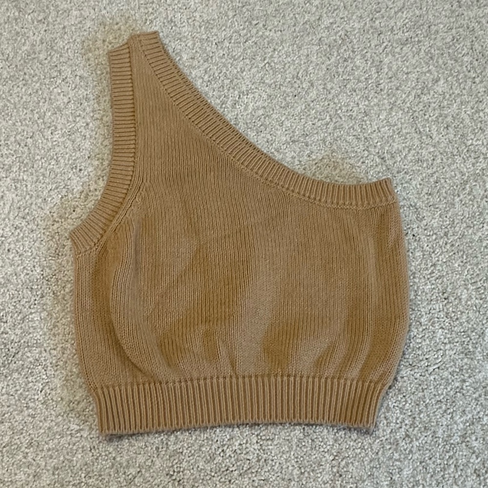 Forever 21 One-Shoulder Brown Tank Top